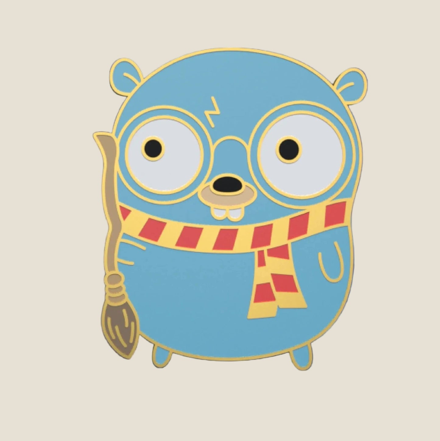 Harry Gopher Pin, literary enamel pin