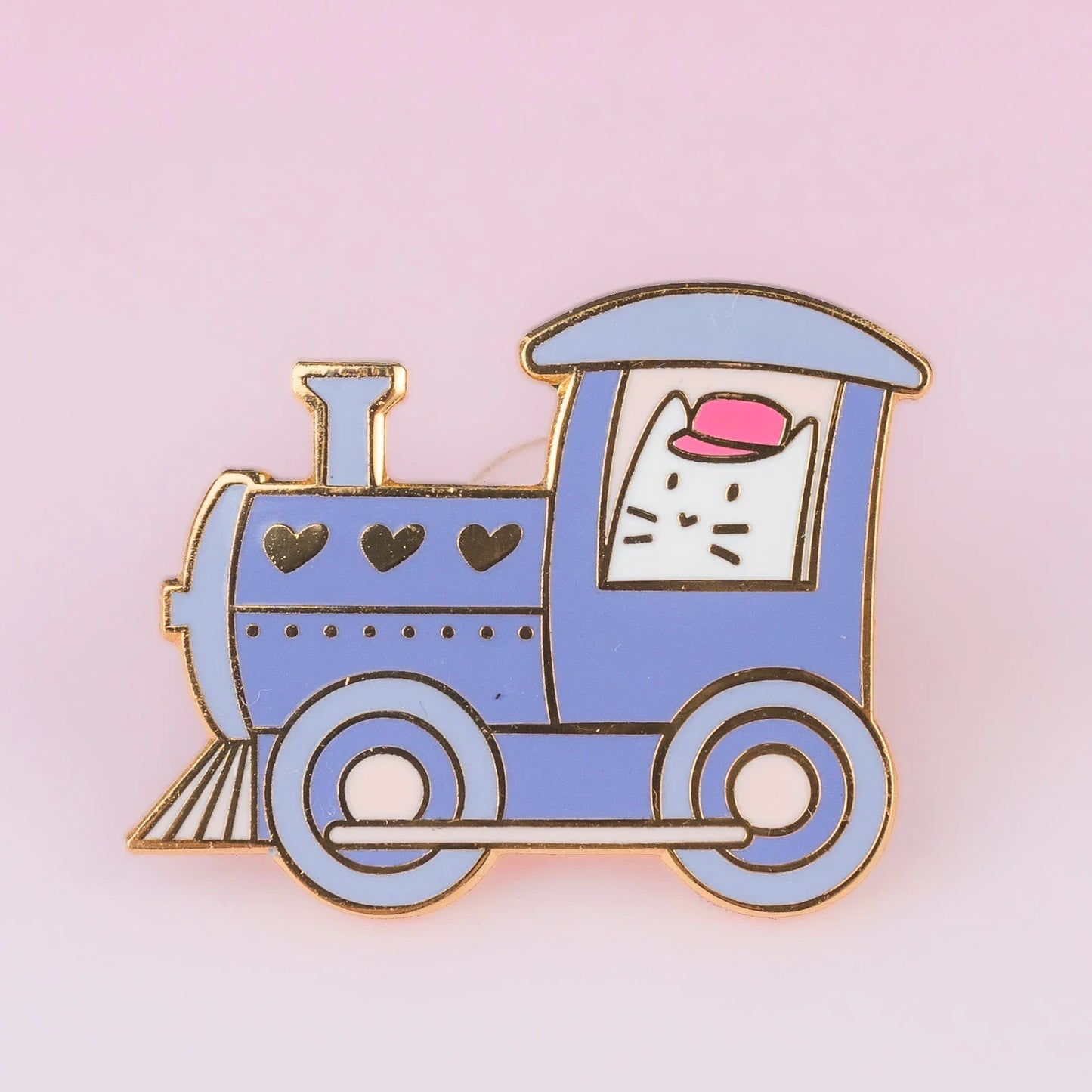 Cat Train Frank, cat enamel pin
