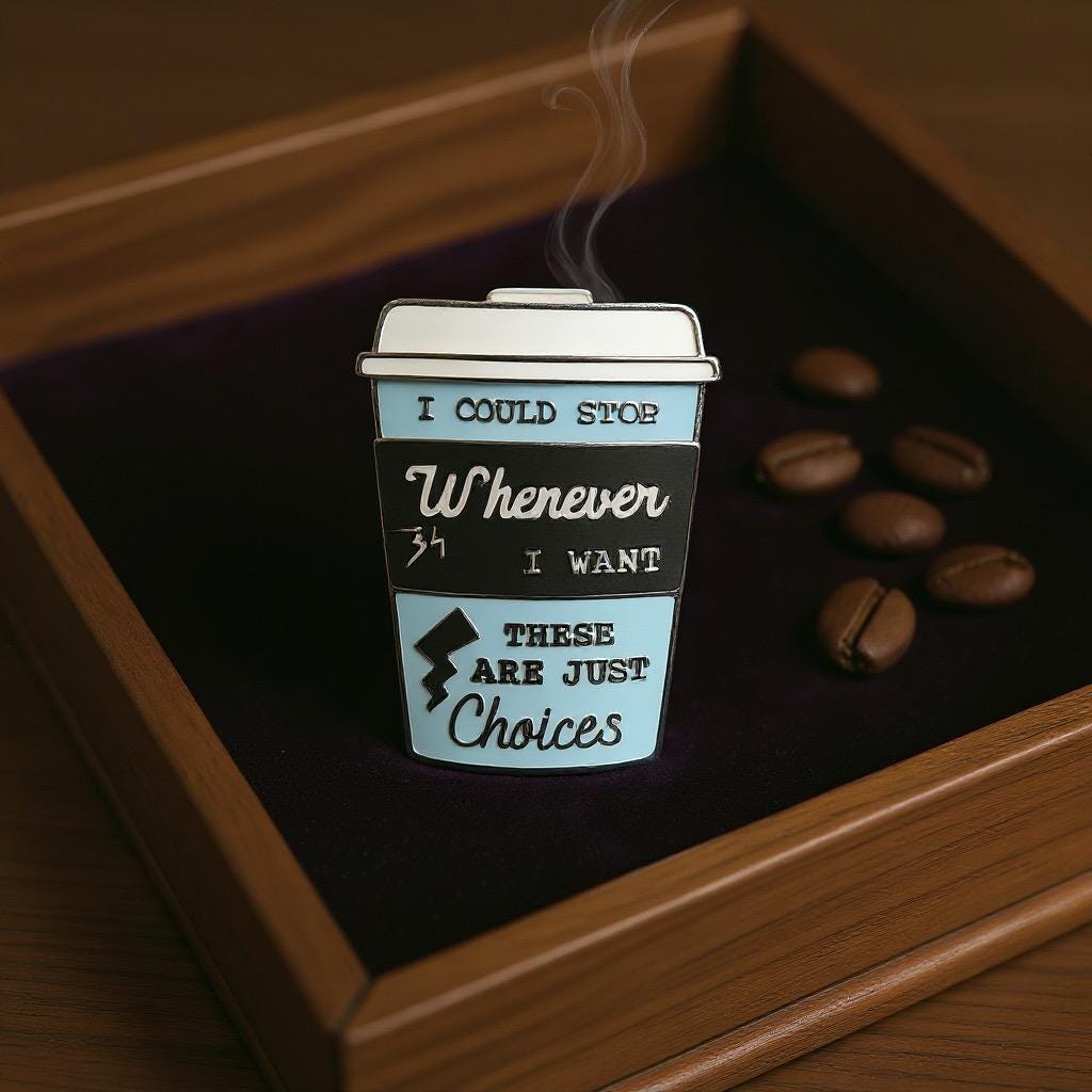Detective coffee, literary enamel pin