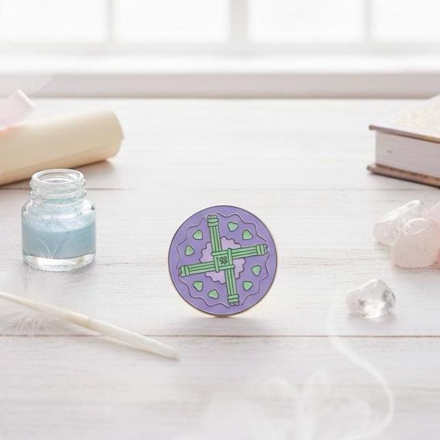 Celtic Sabbat Seasons Imbolc, witchy enamel pin