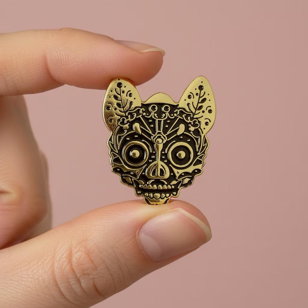 Macabre Bat, witchy enamel pin