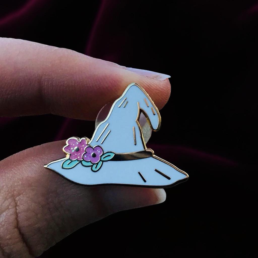 Magic Blossom Witch Hat, witchy enamel pin