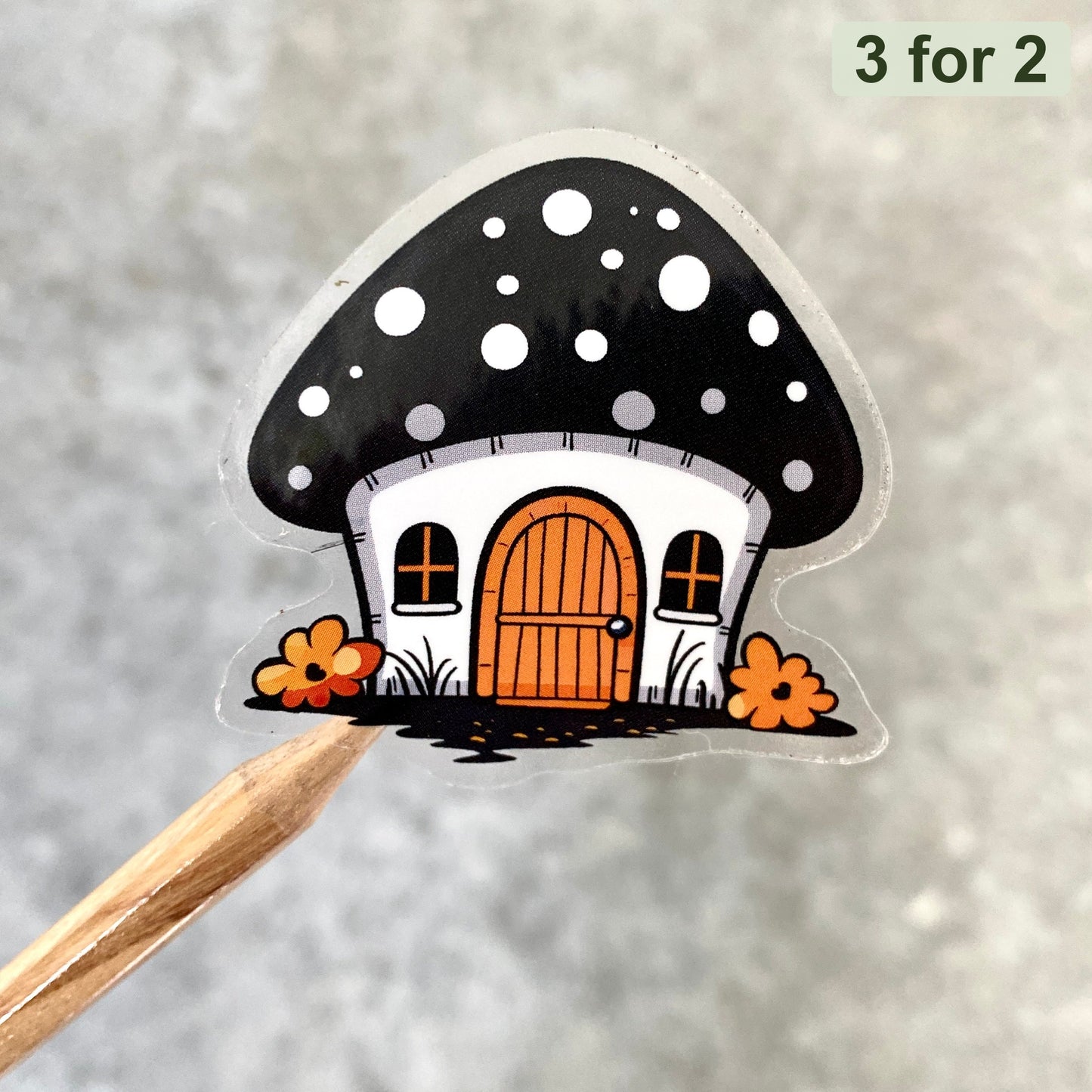 Mushroom House Sticker, witchy sticker