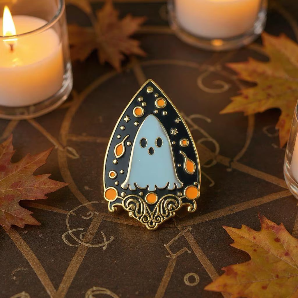 Planchette, witchy enamel pin