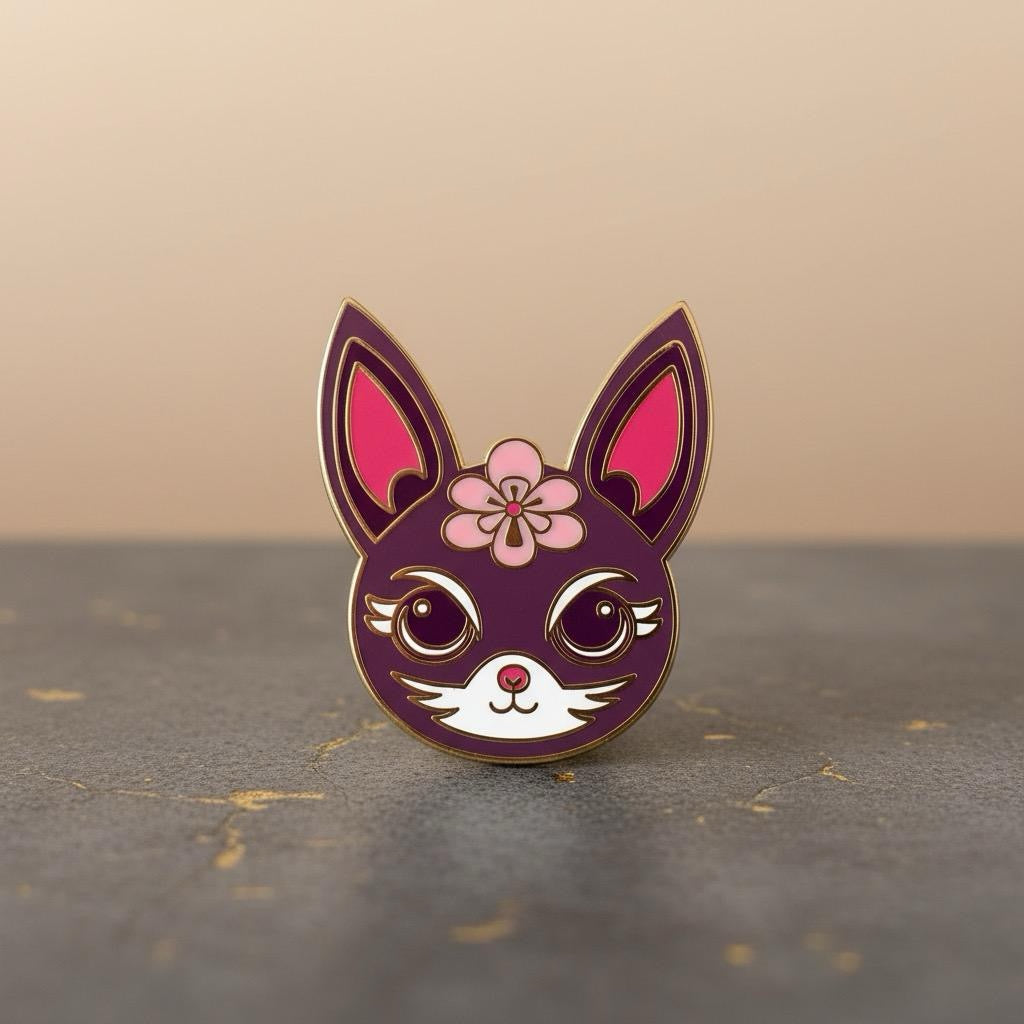 Rabbit Mask Pin, kawaii enamel pin
