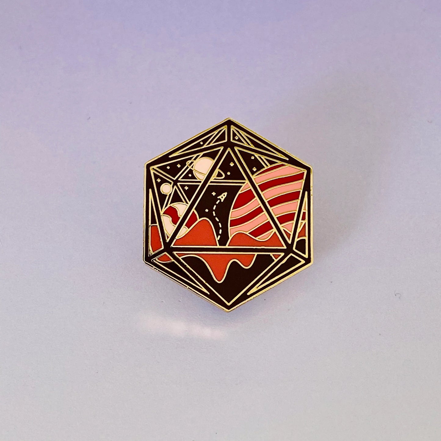 Space Portal Dice, D&D enamel pin
