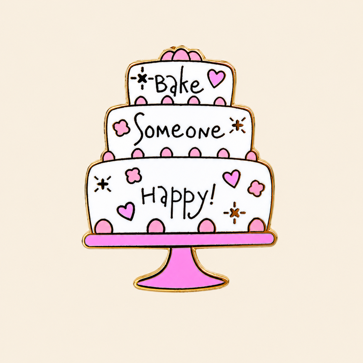 Whimsical Baker: Cake, kawaii enamel pin