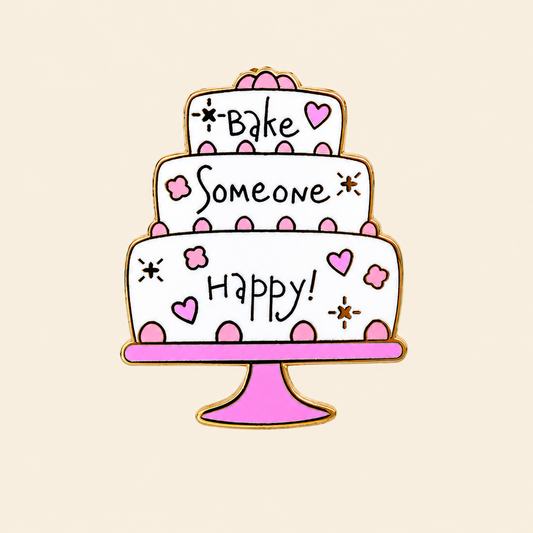 Whimsical Baker: Cake, kawaii enamel pin