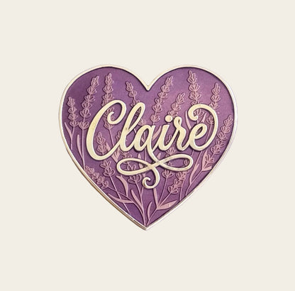 Claire Fraser Heart Pin, Outlander enamel pin