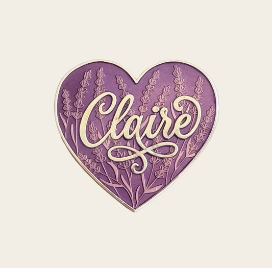 Claire Fraser Heart Pin, Outlander enamel pin