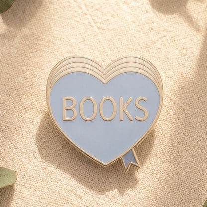 Books Heart Pin