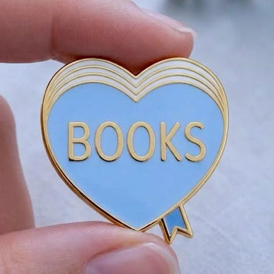 Books Heart Pin
