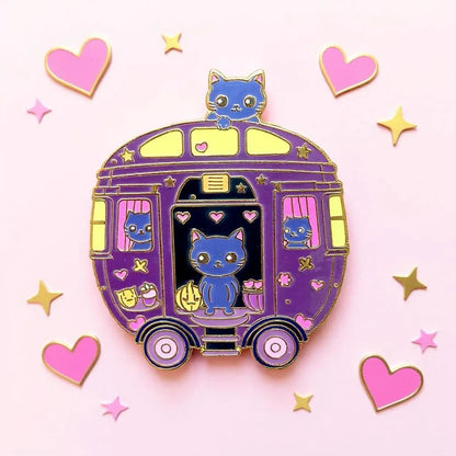 Peaky Whiskers Caravan, witchy enamel pin