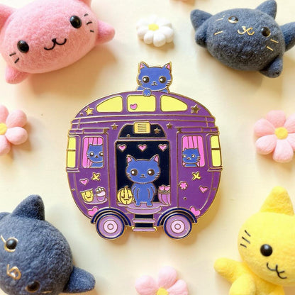 Peaky Whiskers Caravan, witchy enamel pin