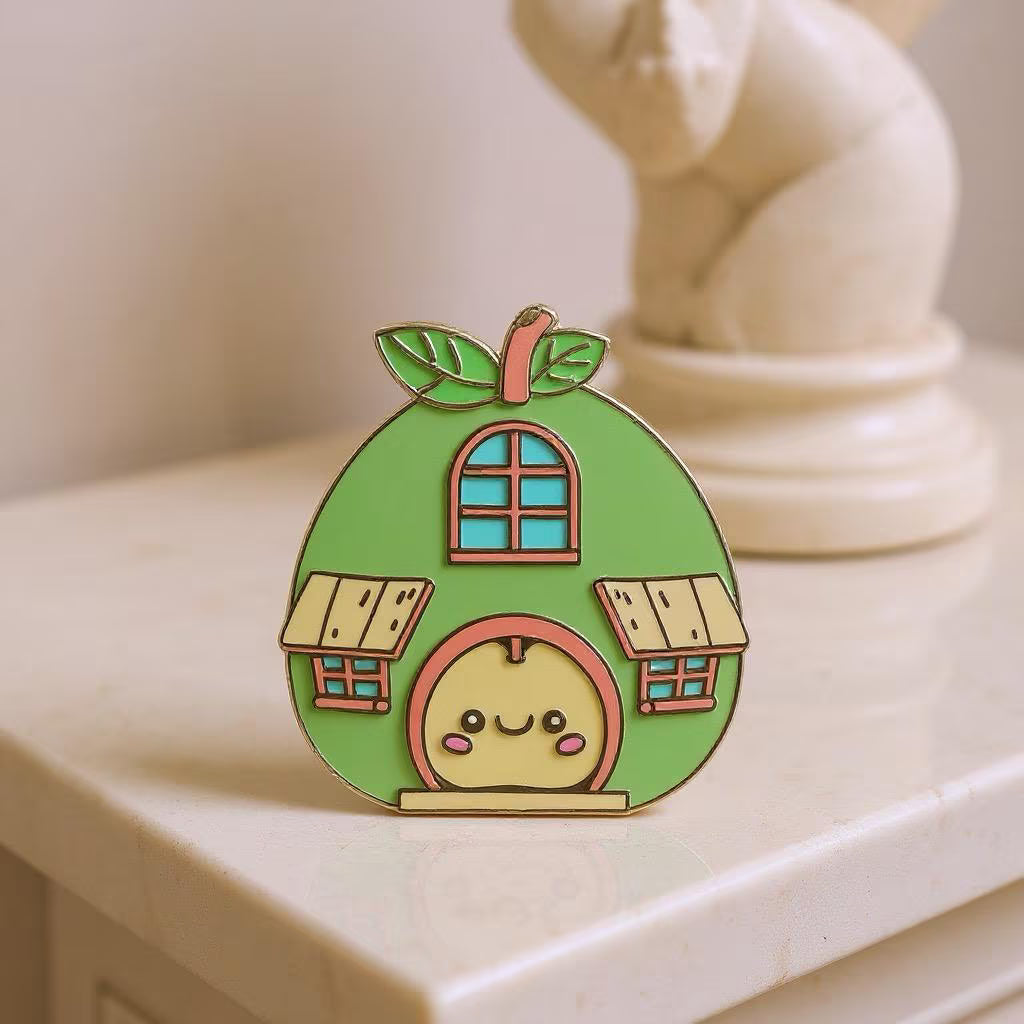 Apple House, kawaii enamel pin