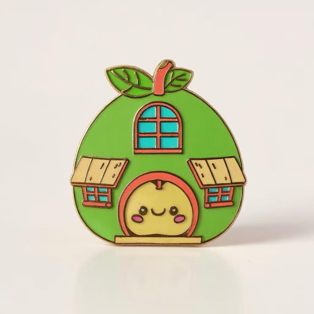 Apple House, kawaii enamel pin