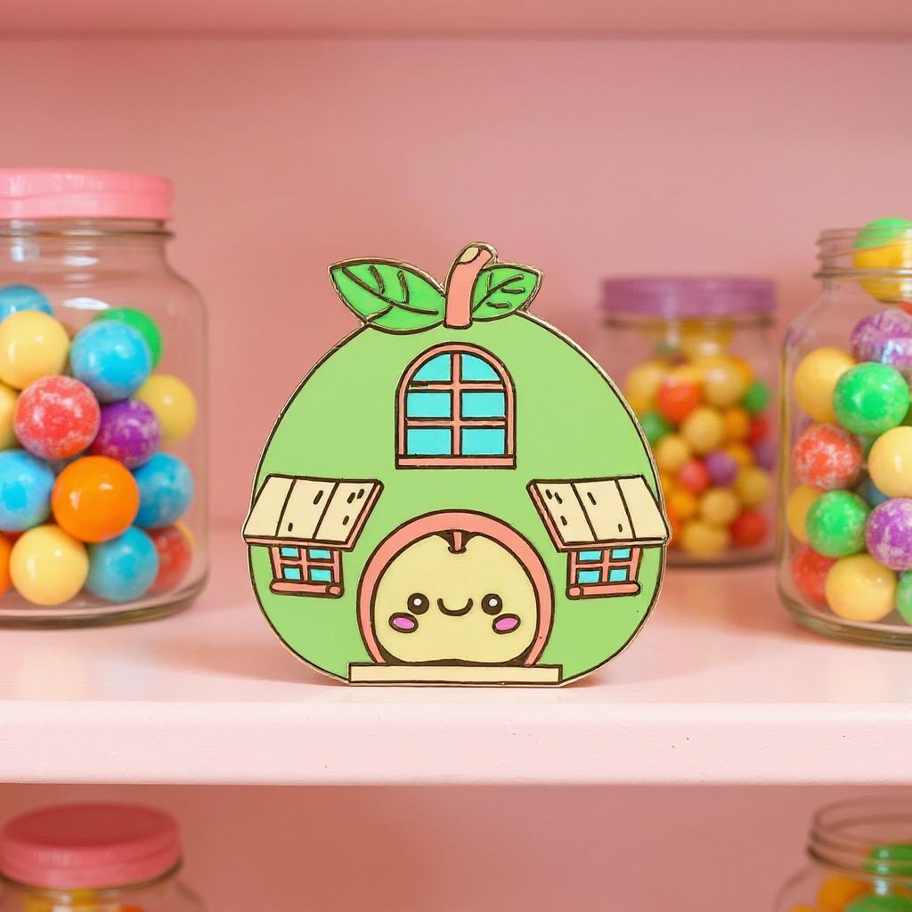 Apple House, kawaii enamel pin
