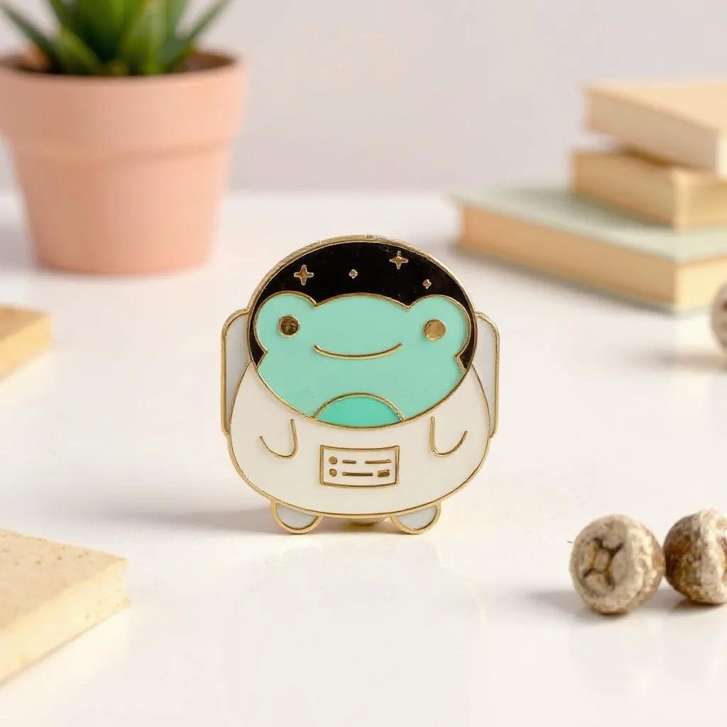 Astro Ribbit, kawaii enamel pin