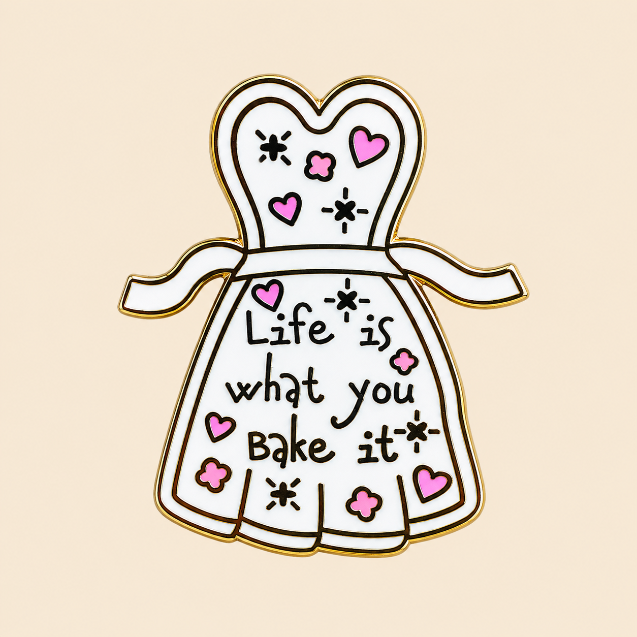 Whimsical Baker: Apron, kawaii enamel pin
