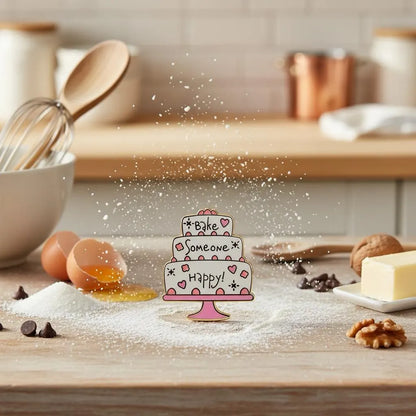 Whimsical Baker: Cake, kawaii enamel pin