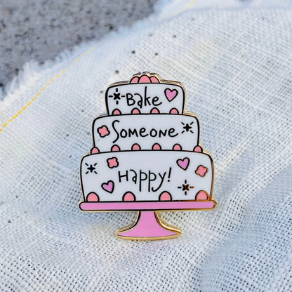 Whimsical Baker: Cake, kawaii enamel pin