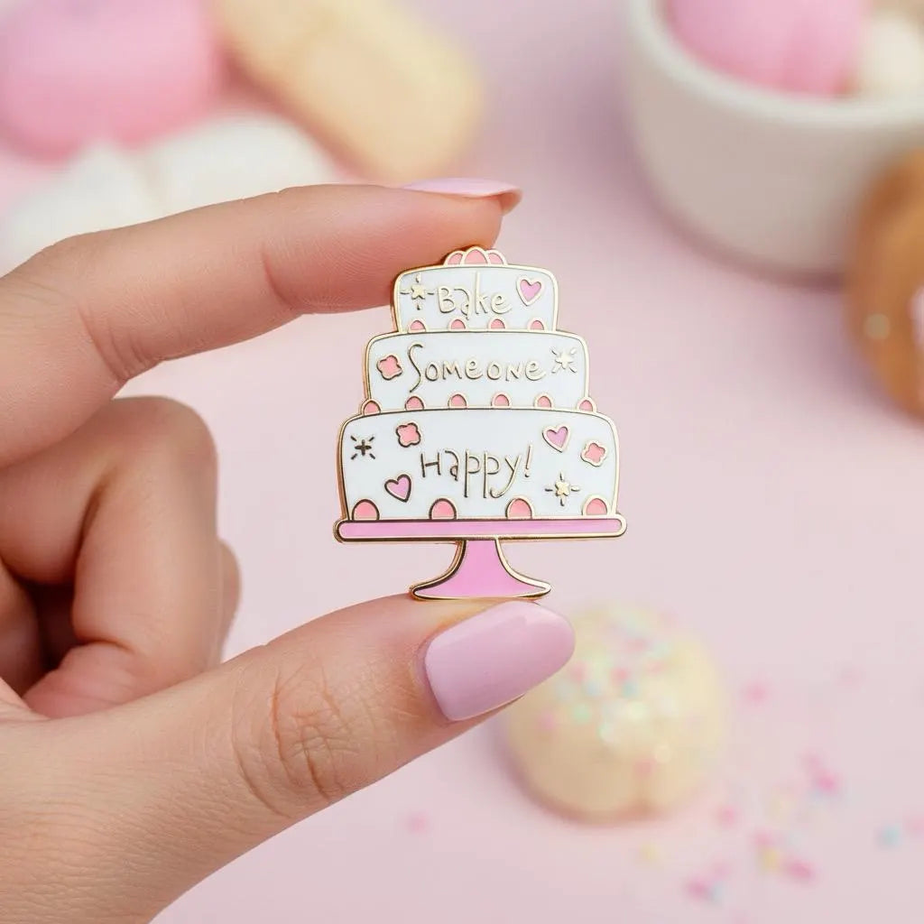 Whimsical Baker: Cake, kawaii enamel pin