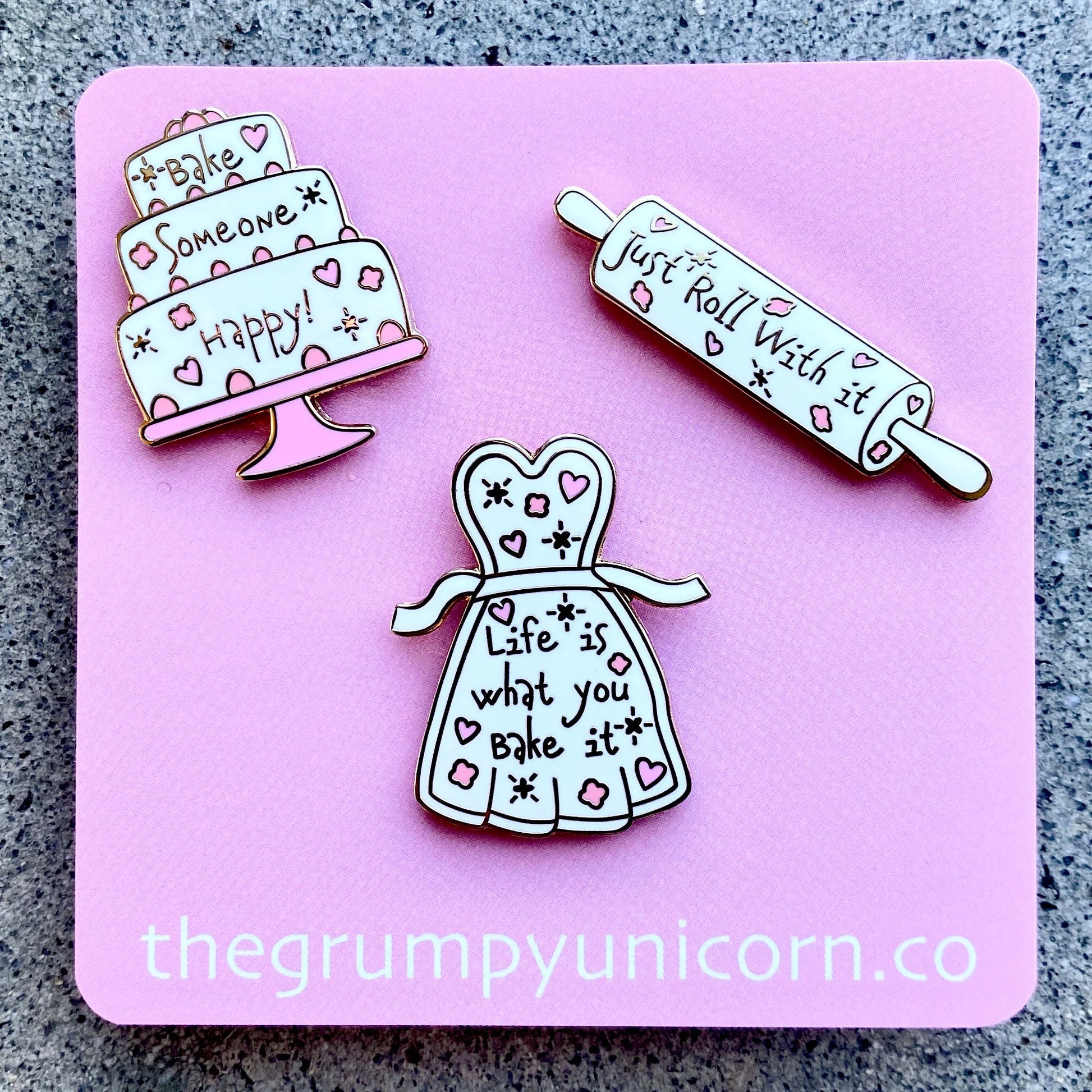 Whimsical Baker Pin Set, kawaii pin pack