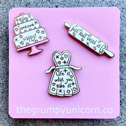 Whimsical Baker Pin Set, kawaii pin pack