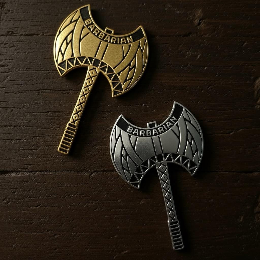 Barbarian AXE, D&D enamel pin