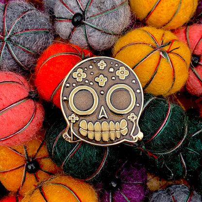 Blossoming Noir, witchy enamel pin