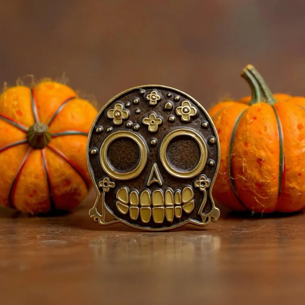 Blossoming Noir, witchy enamel pin