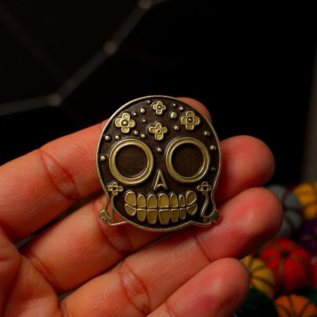 Blossoming Noir, witchy enamel pin