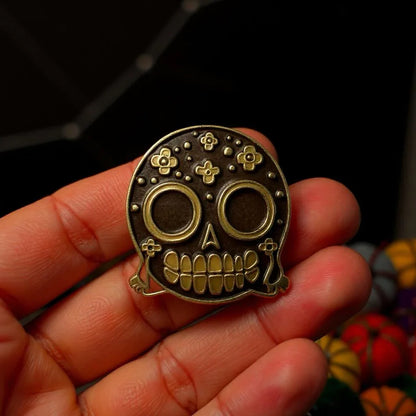 Blossoming Noir, witchy enamel pin