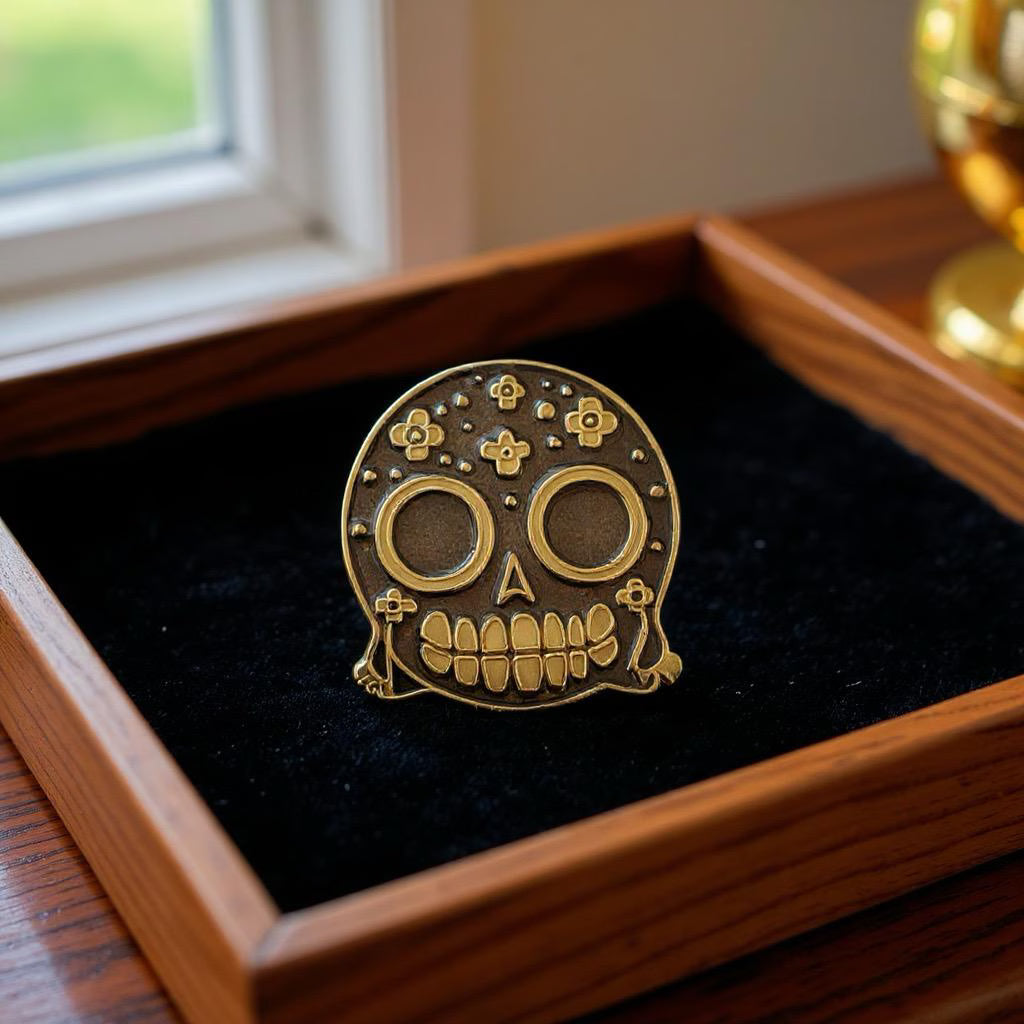 Blossoming Noir, witchy enamel pin
