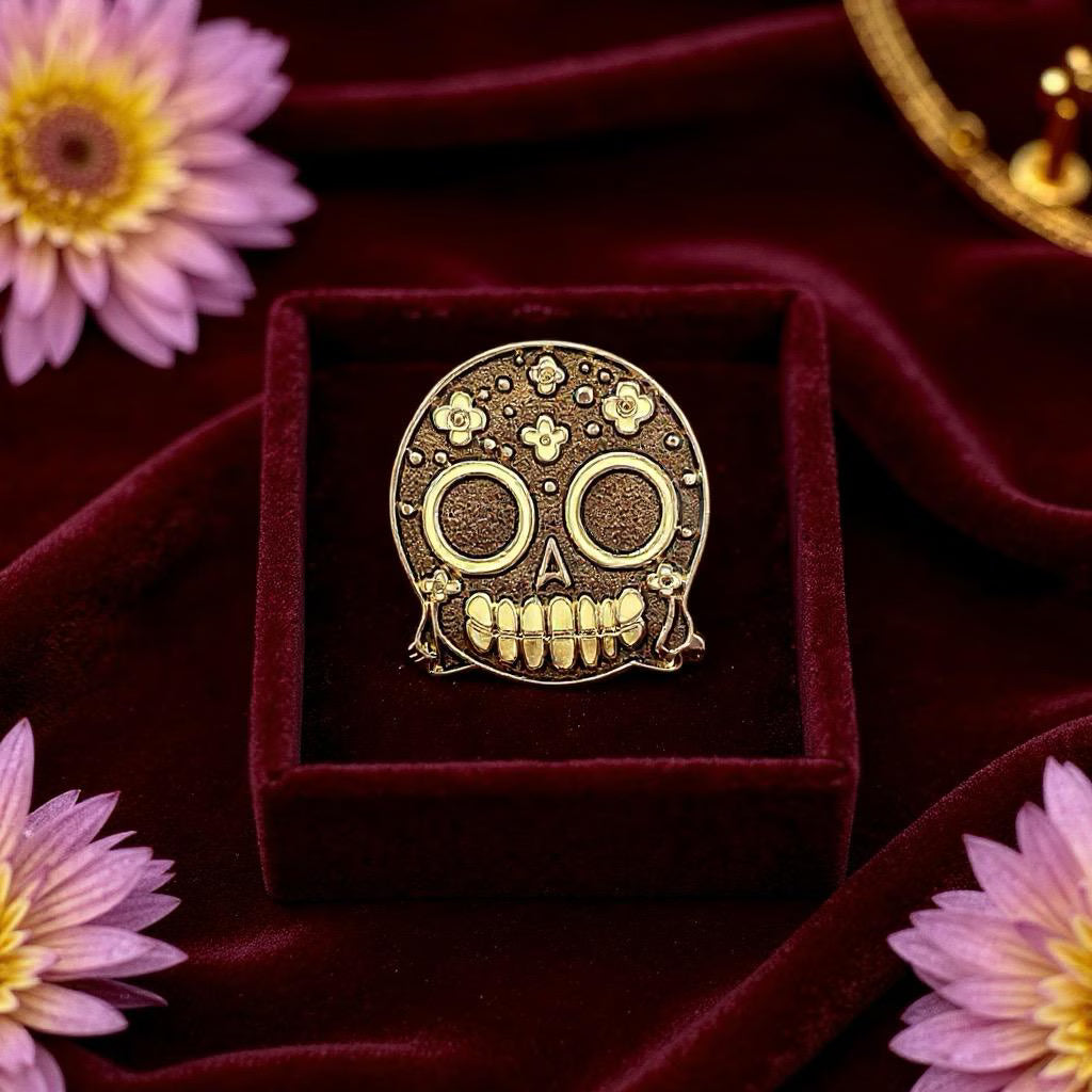 Blossoming Noir, witchy enamel pin