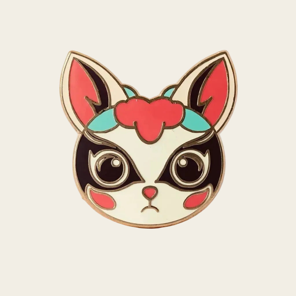 Cat Mask Pin, kawaii enamel pin