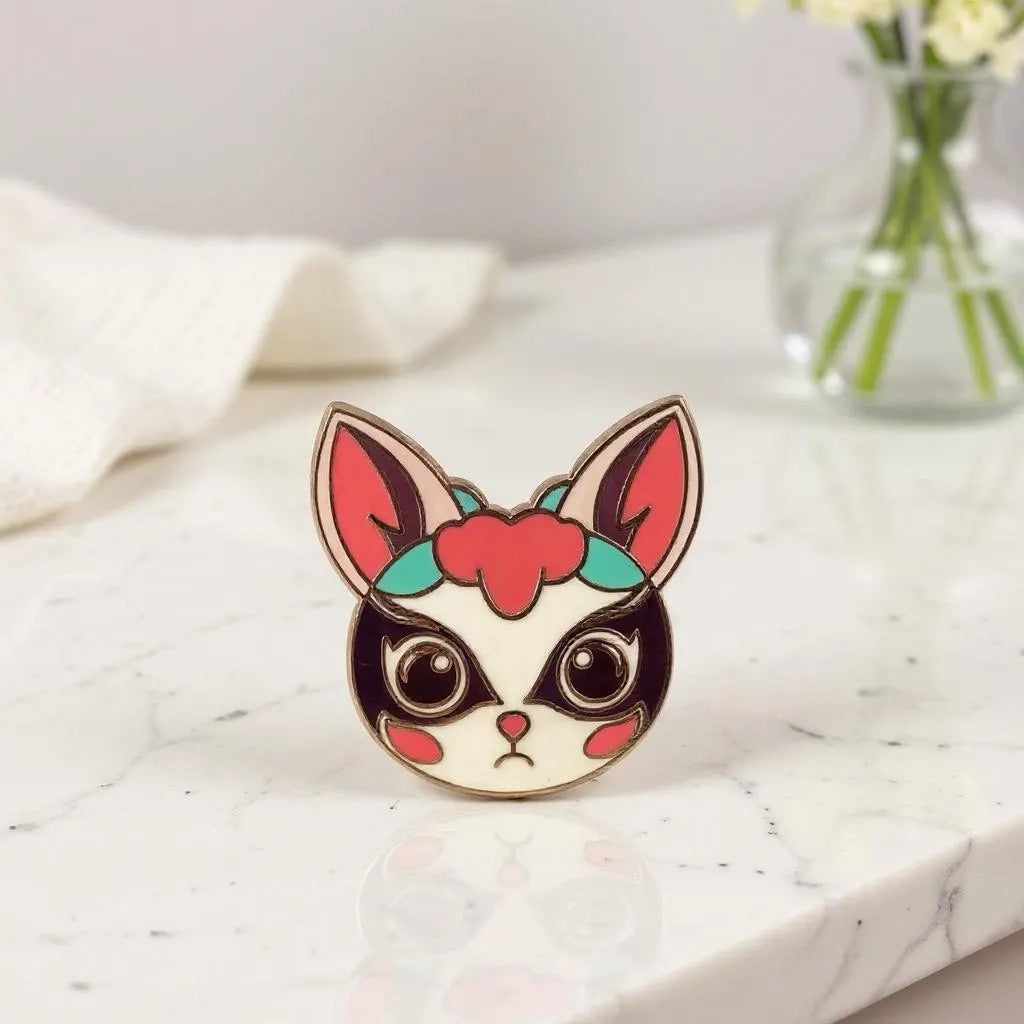 Cat Mask Pin, kawaii enamel pin
