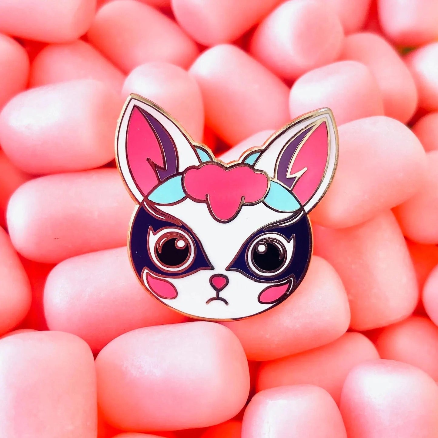 Cat Mask Pin, kawaii enamel pin