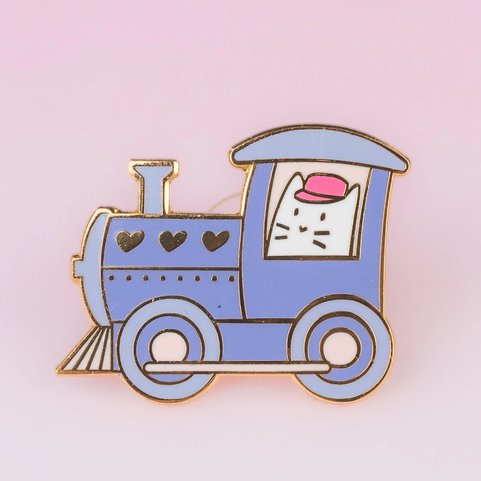 Cat Train Frank, cat enamel pin