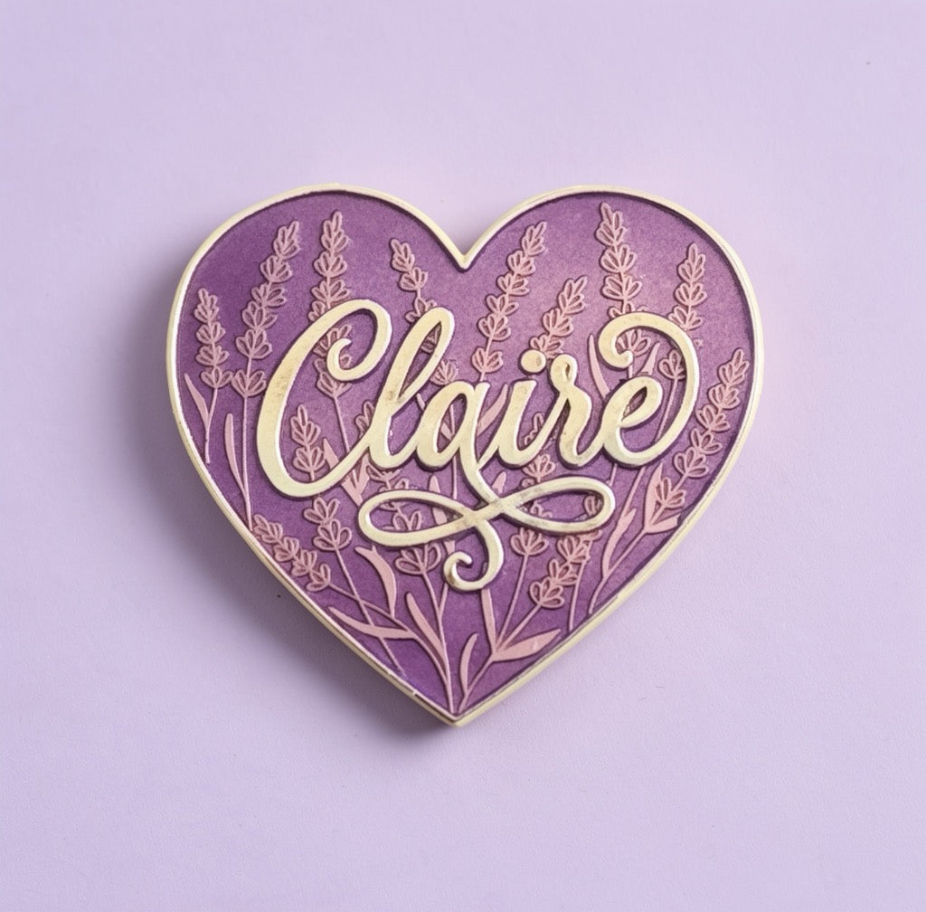 Claire Fraser Heart Pin, Outlander enamel pin