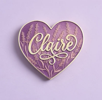 Claire Fraser Heart Pin, Outlander enamel pin