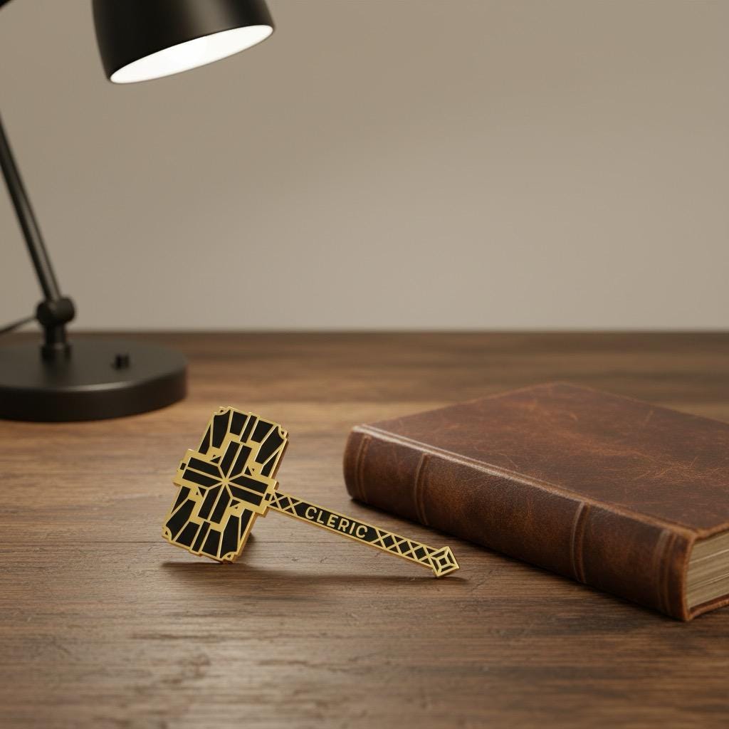 Cleric Hammer, D&D enamel pin