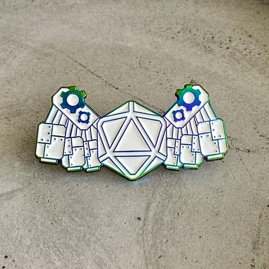 Construct D20, D&D enamel pin