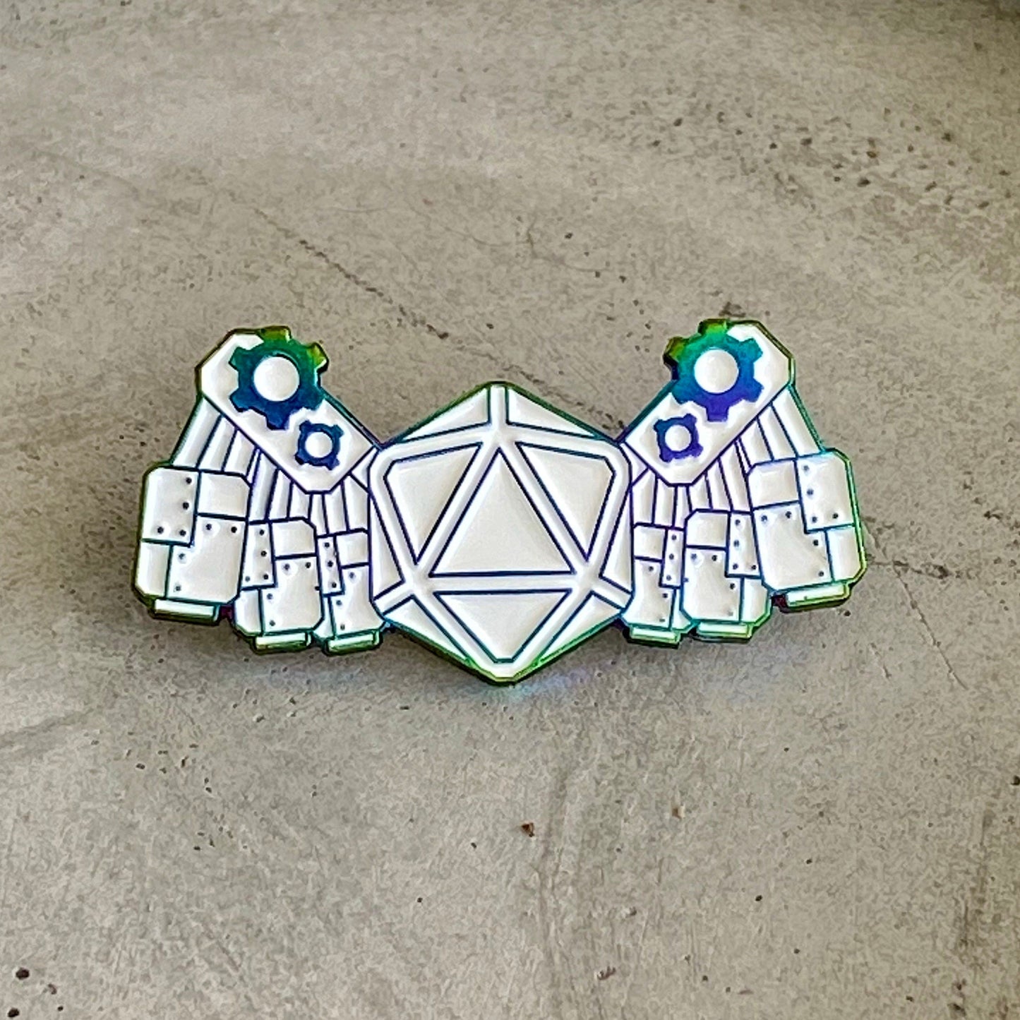 Construct D20, D&D enamel pin