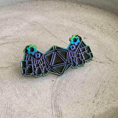 Construct D20, D&D enamel pin