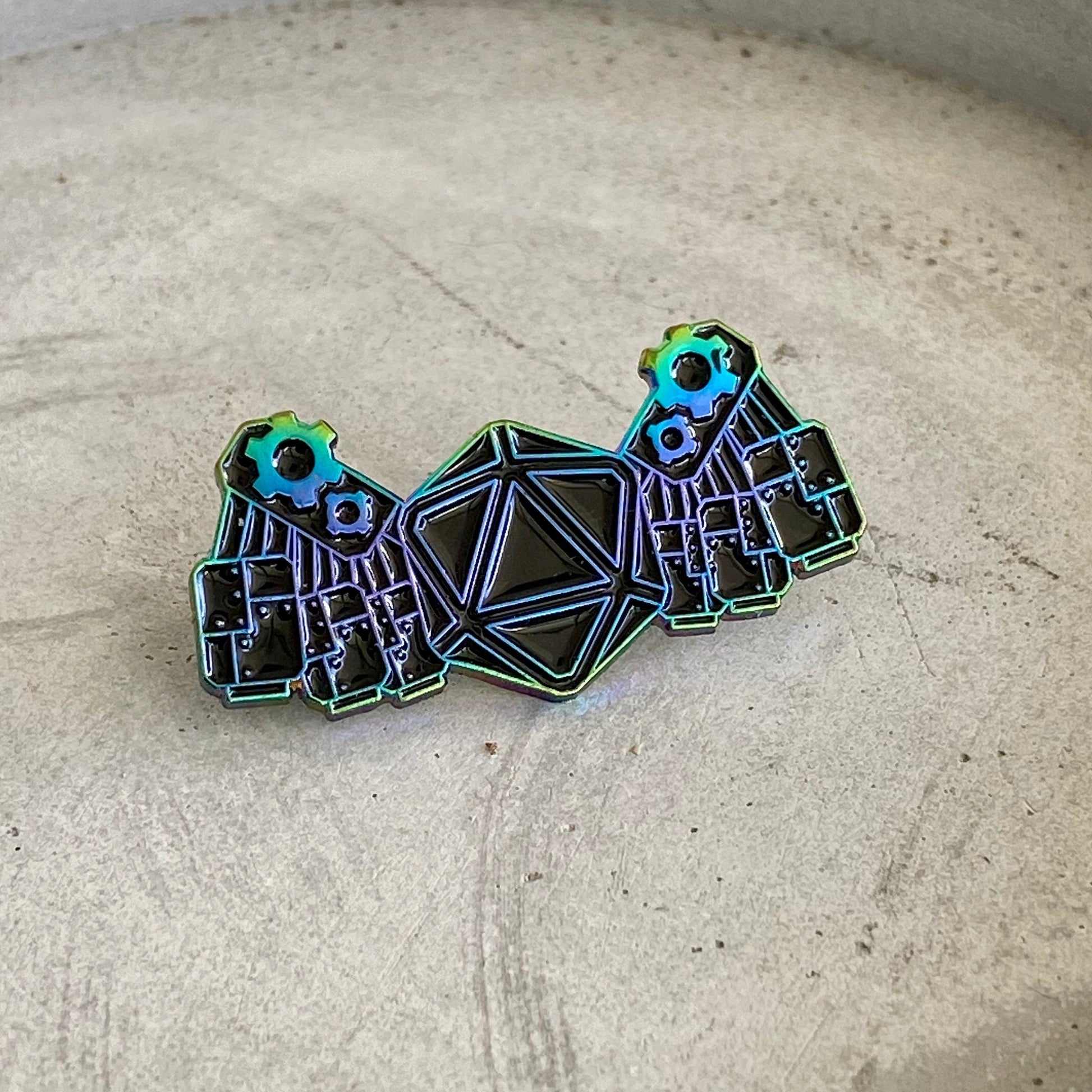 Construct D20, D&D enamel pin