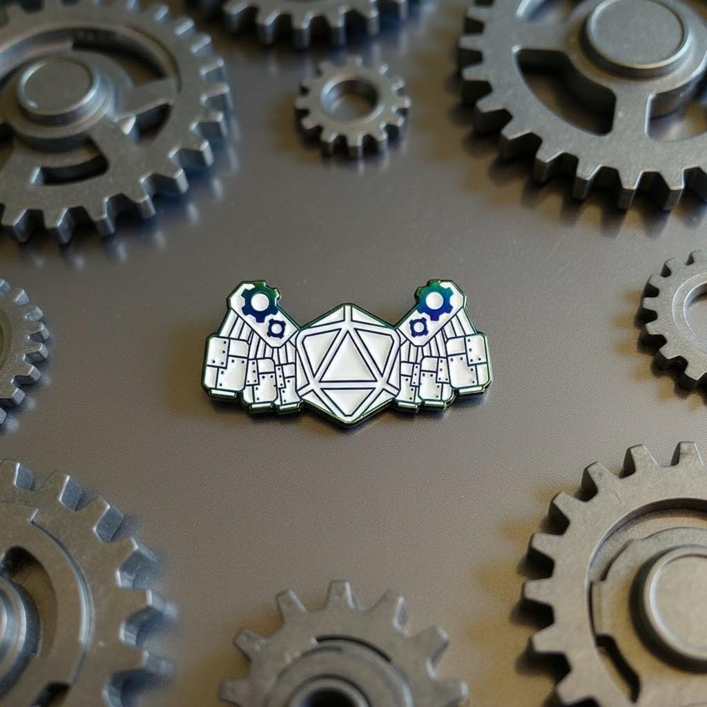 Construct D20, D&D enamel pin