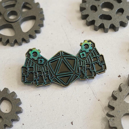 Construct D20, D&D enamel pin