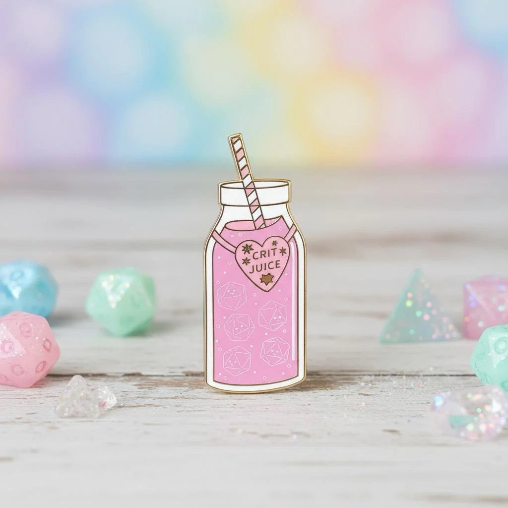 Crit Juice, D&D enamel pin