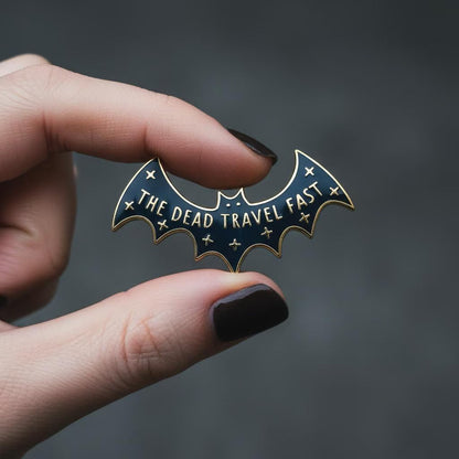 The Dead Travel Fast, literary enamel pin